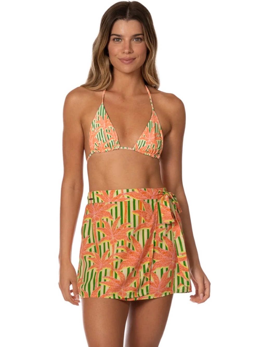 Maaji Blooming Stripes Oceane Short Skirt Medium NWT
